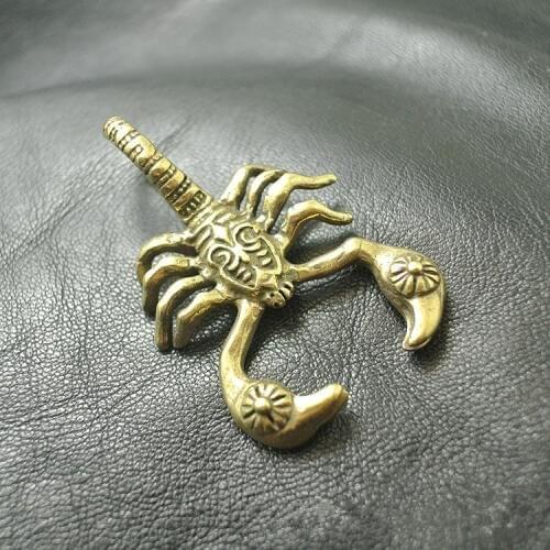 Scorpion Knife Beads Copper Pendant Brass Pendant Pattern Scorpion Key Chain Pendant Brass Accessories Knife Lanyard Tools