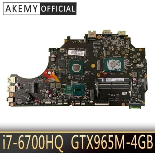 DANL9MB18F0 Laptop motherboard for ThundeRobot 911M original mainboard I7-6700HQ GTX965M-4GB
