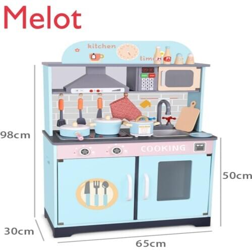 Childrens Kitchen Wooden Simulation Kitchenware Model Baby Girls and Boys Kitchen Cooking Cooking Rice 3-6 Years Old Toys