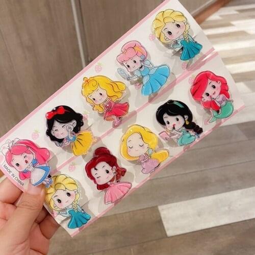 Disney girls headdress hairpin duckbill clip cartoon frozen fresh princess hairpin clip bangs broken hairpin doll accessories