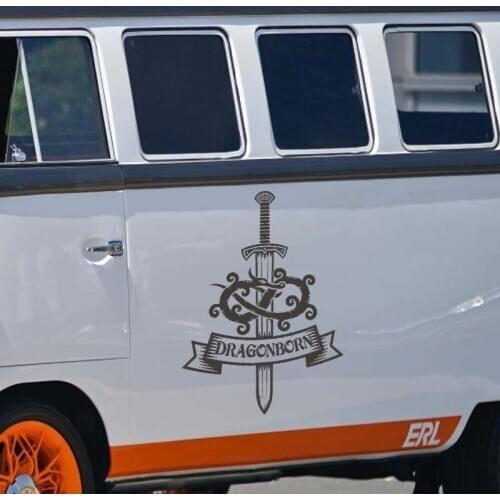 Dragonborn Sea Warrior North Guard Barbarian Sword Wall Decal Wall Sticker, Vinyl Wall Art, Home Decor, Wall Mural