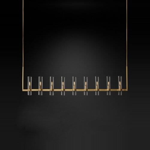 E14 LED Postmodern Copper Glass Black Gold Chandelier Lighting Fixtures Lustre Suspension Luminaire Lampen For Dinning Room