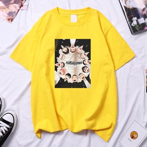 Karasuno Haikyuu Anime Fighting T Shirt Woman Harajuku Brand T-Shirt Hip Hop Oversize Tee Shirt Summer New T-Shirts Women 2021