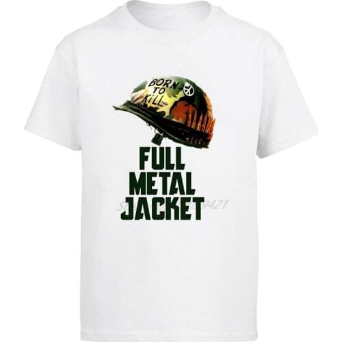 Full Metal Jacket Born To Kill Print T shirt Men Short Sleeve Shirt Cool Tees Tops Harajuku Streetwear Men clothing