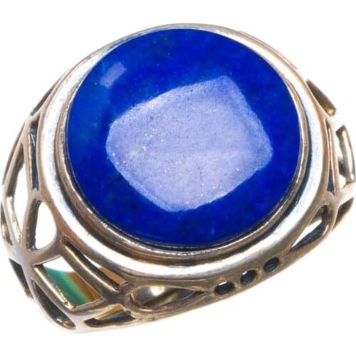 Natural Lapis Lazuli Opening Handmade 925 Sterling Silver Ring 9 D1327