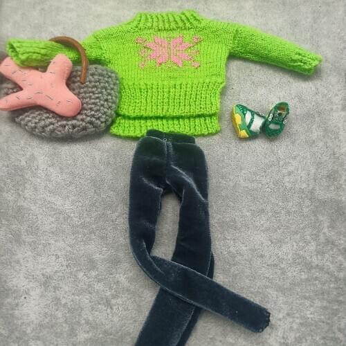 Collectible Handmade Bjd Clothes 1/6 Doll Accessory Wool Sweater Pants Shoes Handbag Ball Joint Doll Clothes Sets DIY Toy