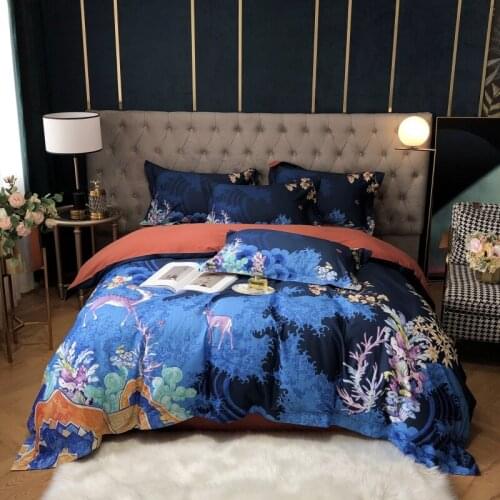 European Style Floral Bedding Set Bedclothes 4pcs Luxury Egyptian Cotton Bed Size King Linen Queen Sheet