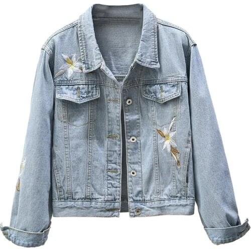 2021 New Autumn Women’s Denim Jacket Long Sleeve Loose Short Jean Coat Female Jackets Casual Streetwear Outwear