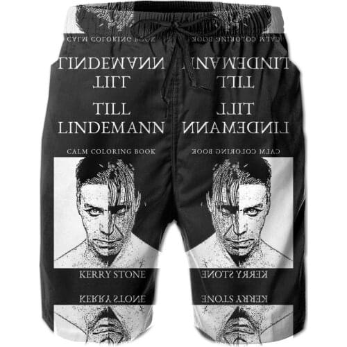 Summer Men Causal Short Breathable Quick Dry Funny Novelty R320 Casual Till And Lindemann Calm Coloring Book Male Shorts