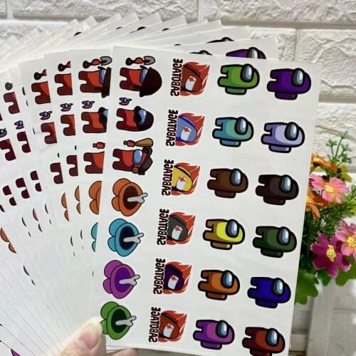 Among Us Hot Game Tattoo Sticker Action Figure AmongUs Cartoon Waterproof Sticker Kids Christmas Birthday easy to use