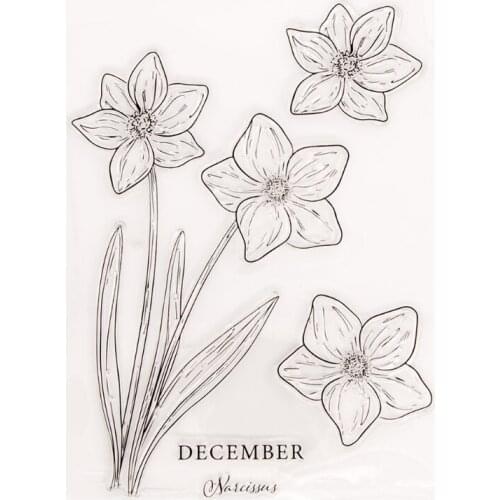 M17D 12pcs Rose Sunflower Silicone Clear Seal Stamp DIY Scrapbooking Embossing Photo Album Decorative Paper Card Craft