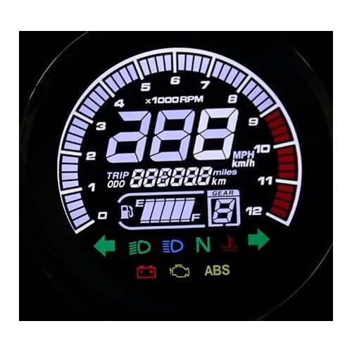 Motorcycle Instrument Universal Moto Retro Black Speedometer Odometer Tachometer Gear Level Fuel Meter Scooter DC 12V Meters