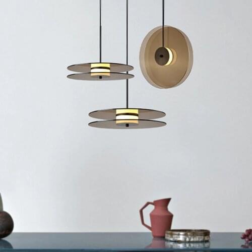 Nordic minimalist pendant lamp deco chambre circle lamp restaurant bedroom living room Glass suspension light