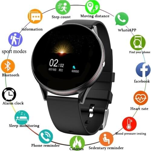 2020 New Smart Watch Men and Women Heart Rate Pedometer Multifunctional Sports Waterproof Smartwatch Fitness Tracker + Box