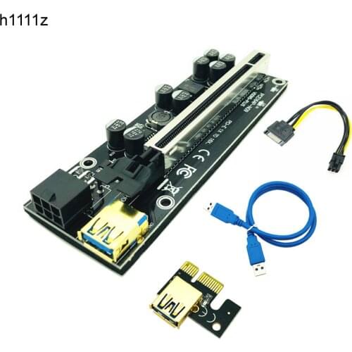 PCI-E Pcie Riser 009S PLUS Profesional Express 1X 4x 8x 16x Extender PCI E USB Riser 009 GPU 6Pin Card SATA 15pin for BTC Miner