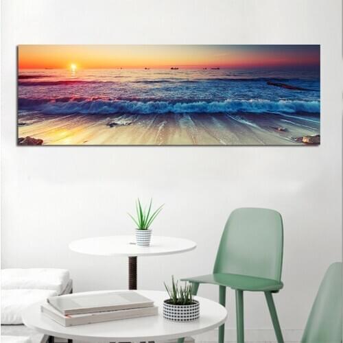 GOODECOR Natural Landscape Poster Sky Sea Sunrise Painting Printed On Canvas Home Decor Wall Art Pictures No Frame
