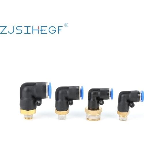 PL Pneumatic Fittings PL6-02/8-02/6-01/8-1 Quick Push In Connector 1/8'' 1/4'' 3/8'' Male Thread-4 6 8 10 12mm Air Tube