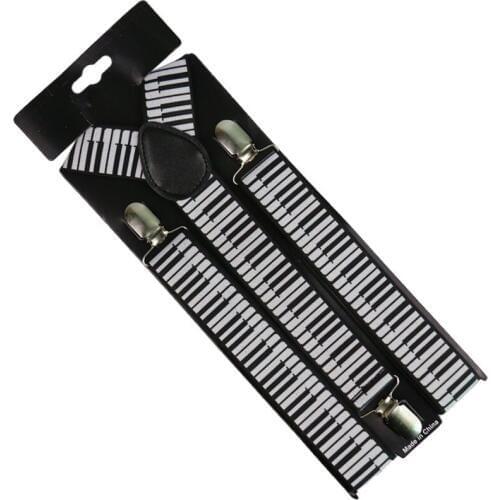 New 3.5cm Wide Unisex Piano Key Suspenders Y-Shape Suspenders For Men Womens For Wedding Match Shirt Braces