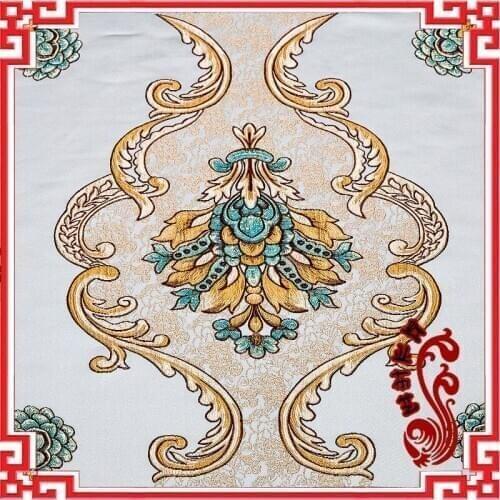 Europe type sofa cushion nonwoven office nap s lumbar pillow fabric jacquard embroidery cloth art bed pillow fabric/45*45cm