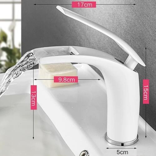 LIUYUE Basin Faucets White Brass Tall/Low Bathroom Open Type Waterfall Basin Mixer Faucet Cold Hot Water Sink Mixer Tap Torneira