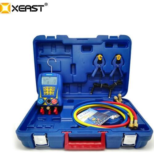 Xeast 2019 new arrive Electronic Fluoride Meter Digital Display Refrigeration Manifolds Pressure Vacuum Gauge