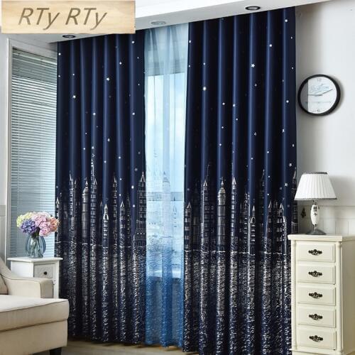Curtain For Living Room Children Bedroom Cartoon Sea Castle Printed Voile Curtain kids Curtains Cloth Tulle Cortinas