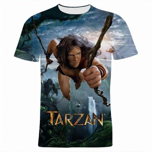 Women T-shirts Disney Movie 3D Printed Tarzan Short Sleeve T Shirt For Children Summer Casual Streetwear Mens Clothing