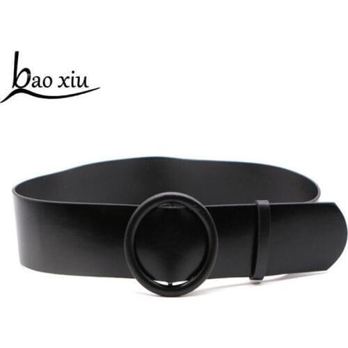 2018 New Street Punk Rock Harness Leather Belt Rave Round Buckle Dress Waistband Wide Belts Top quality strap woman jeans belt