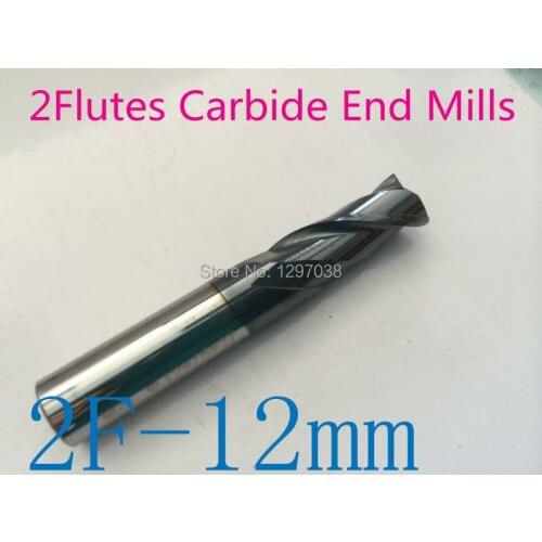 1pcs 2Flutes 12MM micro grain Solid carbide end mills , Milling Cutter, CNC Lathe Tool router bits hrc45-50