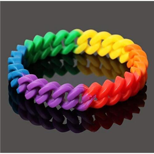 100pc We stand together Gay pride rainbow bisexual lesbian silicone wristband bracelet for Lesbian Trans pride gift