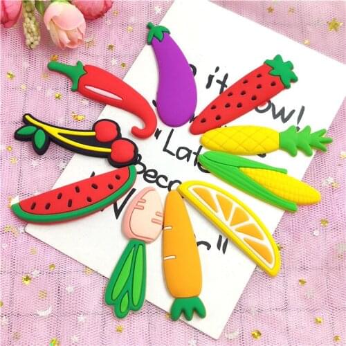 12PCS/LOT Lovely Girls Elegant Vegetables Child Scrub Hair Clip Sweet Hair Scrunchy BB Hairpins Barrettes Women Hair Accessories