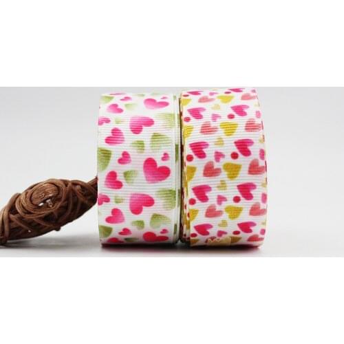 16mm/22mm/25mm/38mm/75mm Love Mixed Print Grosgrain Ribbon 10/25/50yards Diy Gift Wrapping Paper Sewing Decoration