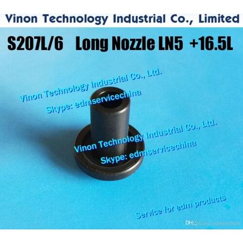 2pcs/set) S207L5/6 Long Nozzle LN5 Upper D=6+16.5Lmm 3081689 edm Water Nozzle 0200786 for Sodic AQ.A.EPOC type 86-2/90-1 series