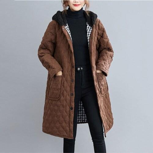 2021 Parka Coat Winter Down Cotton Jacket Womens Hooded Big Plus Size Female Lady Windbreaker Overcoat Outwear Clothing Quilted