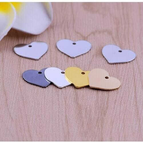 Middle hole glossy love copper diy jewelry accessories handmade bracelet small pendant peach heart shaped jewelry pendant