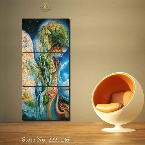 3-4-5 Pieces Abstract Luminous Angle Full of Hope Wall Art Paintings Picture Paiting Canvas Printed Wall Pictures HD Painting