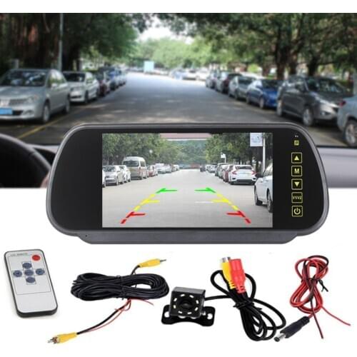 7" Car Rear View Backup Monitor Display Touchable 8LEDs HD Reversing Night Vision Camera Truck Lorry Parking System Accessories