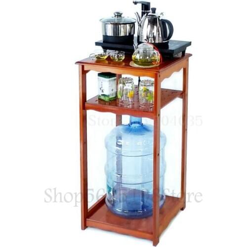 Bamboo bucket bucket rack kettle on the kettle tea set tea rack solid wood tea cart office drinking water rack