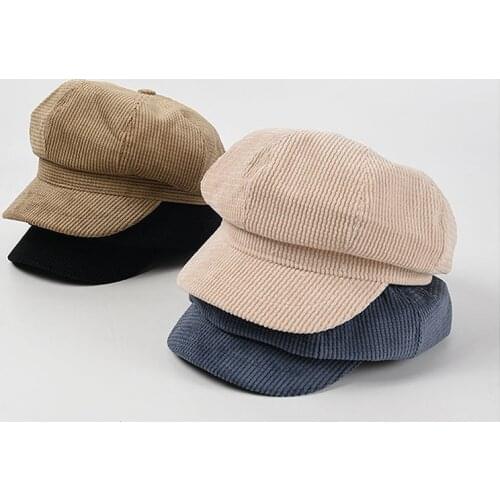 Hot Selling Hats For Women Spring Autumn Solid Color Octagonal Hat Baseball Cap Unisex Men Wide Brim Windproof Adult Cap Female