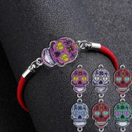 Halloween Bracelet Skull Gothic Punk Charm Red Rope Bracelet Bracelet Party Women Unisex Skull Retro Bracelet Wholesale