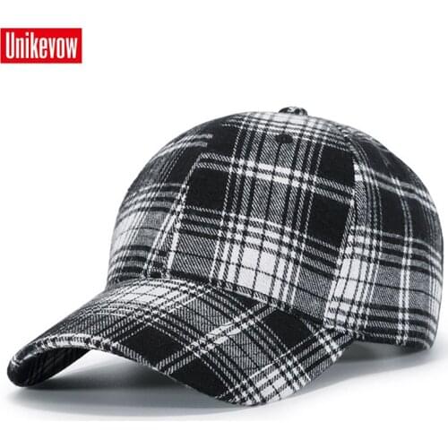 Brand UNIKEVOW Fashion New Arrival Snapback Hat Men Hip Hop Cap Baseball Cap Fashion plaid design Hat for men and women