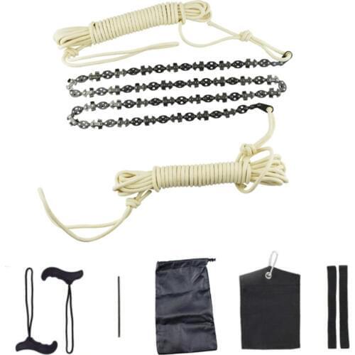 48" Chain Saw Woodworking Hand Saw Rope Saw with Bag for Tree Wood Pruning Branches Cutting Camping Outdoor Garden Chainsaw Kit