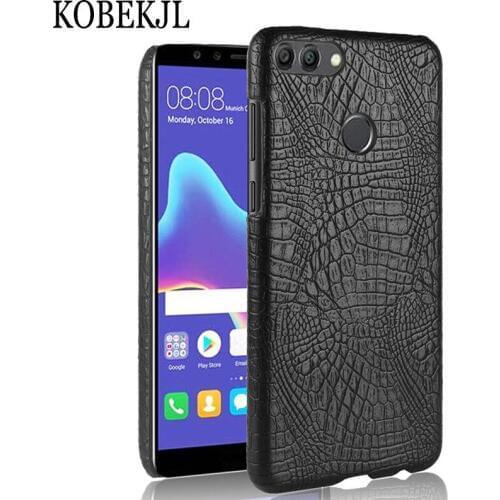 For Huawei Y9 2018 Case Huawei Y9 2018 Case Luxury Hard PU Leather Back Cover Phone Case For Huawei Y 9 2018 Y92018 FLA-LX1 Case