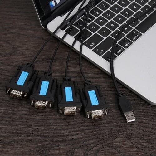 PL2303 Chip 4 Port USB to RS-232 9-Pin DB9 Serial Cable Male A Adapter Converter PC Notebook Windows Accessories