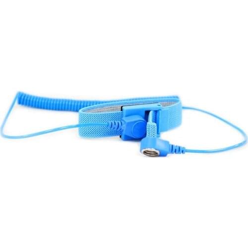 Economy wrist strap set consists of wristband and grounding cord,Anti Static Wrist Strap, Adjustable, 6ft Cord, Blue, Stud