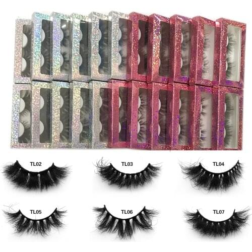 Sleek Chic False Lashes Vendor Full Strip Eyelashes Extensions In Bulk Fluffy Messy Fake Mink Lashes Wholesale 5D Lashes Boxes