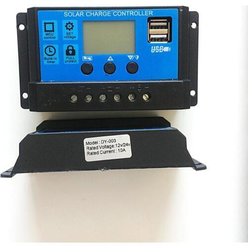 Solar Charger Controller 30A 12V 24V Battery Charger LCD Dual USB Solar Panel Regulator for Max 50V PV Input