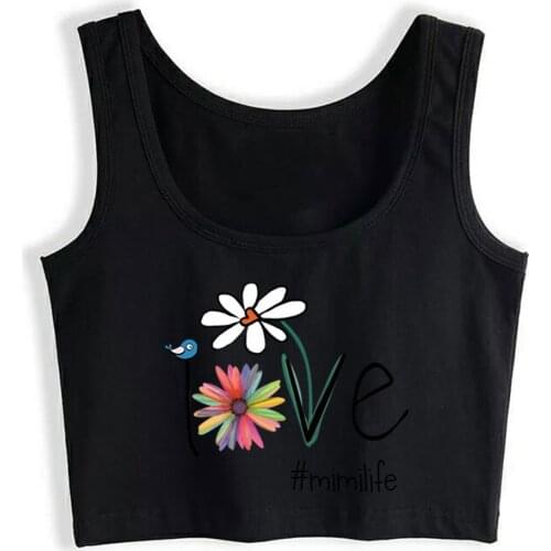 Crop Top Female Mimi Life Funny Inscriptions Cotton Tops Women