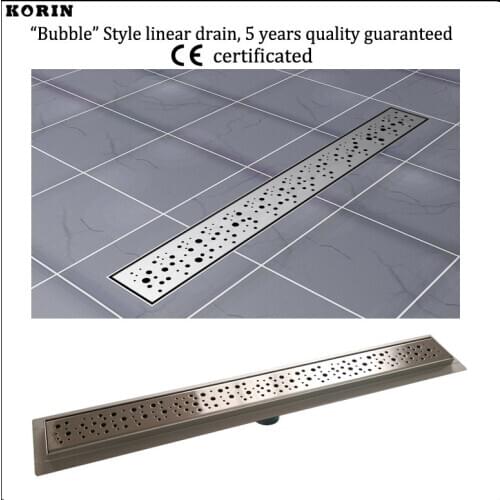 900mm "Bubble" Style Stainless Steel 304 Linear Shower Drain, Vertical Shower Drain with flange, Floor Waste, bathroom drain