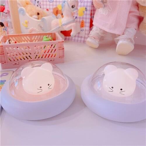 Cute Creative Cartoon Animal Mouse Led Night Light for Childrens Room Night Lamp Pat the hamster Deco Lamp USB Night Lights